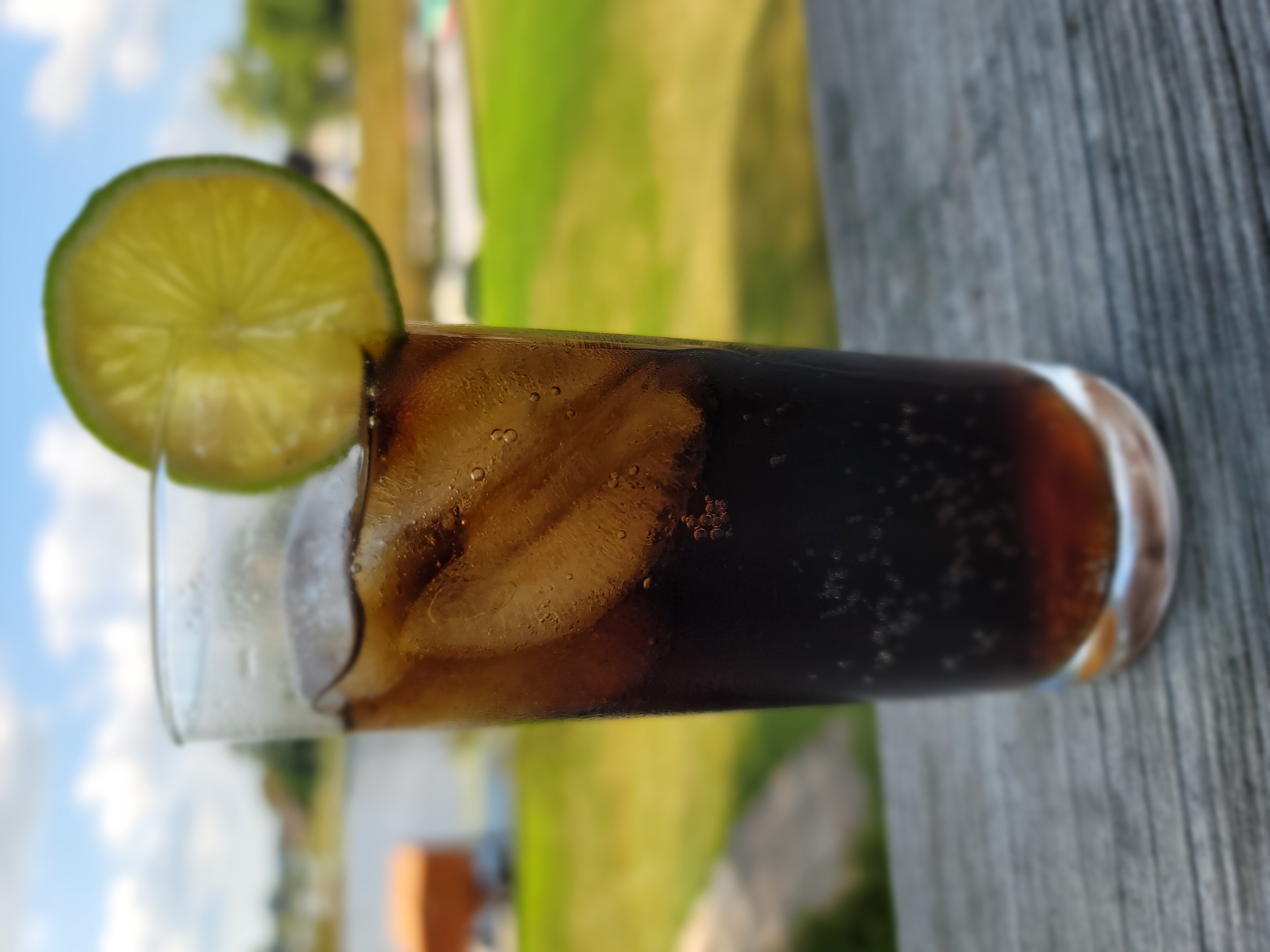 Rum and Coke with lime
