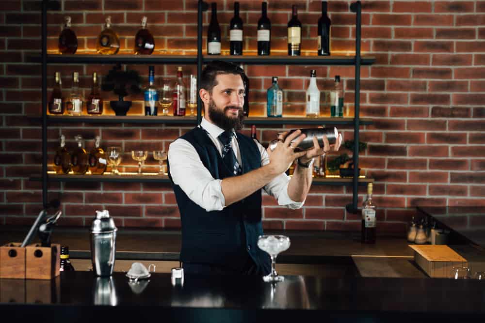 Barkeeper shaking a cocktail