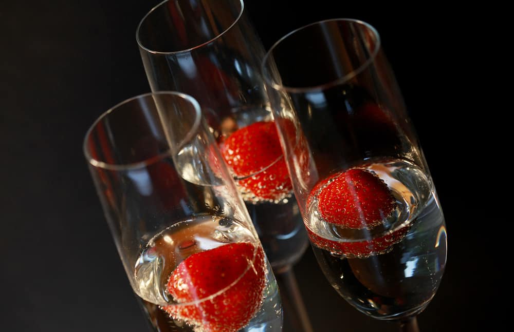 Champagne with Strawberries