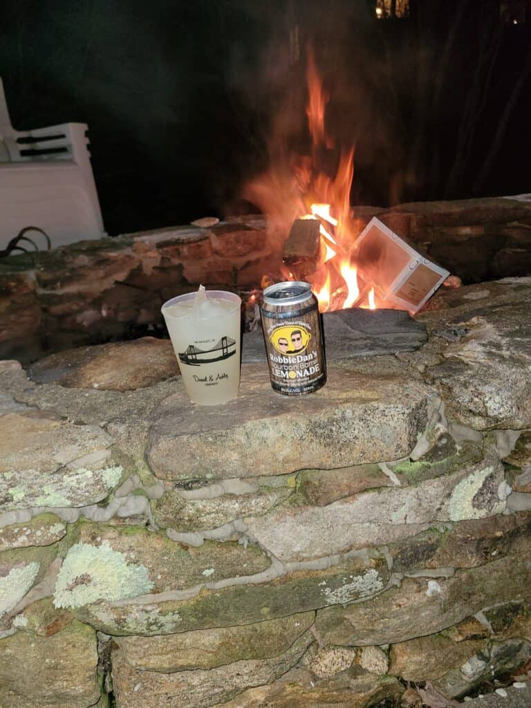 RobbieDan's Bourbon Barrel Lemonade by the campfire