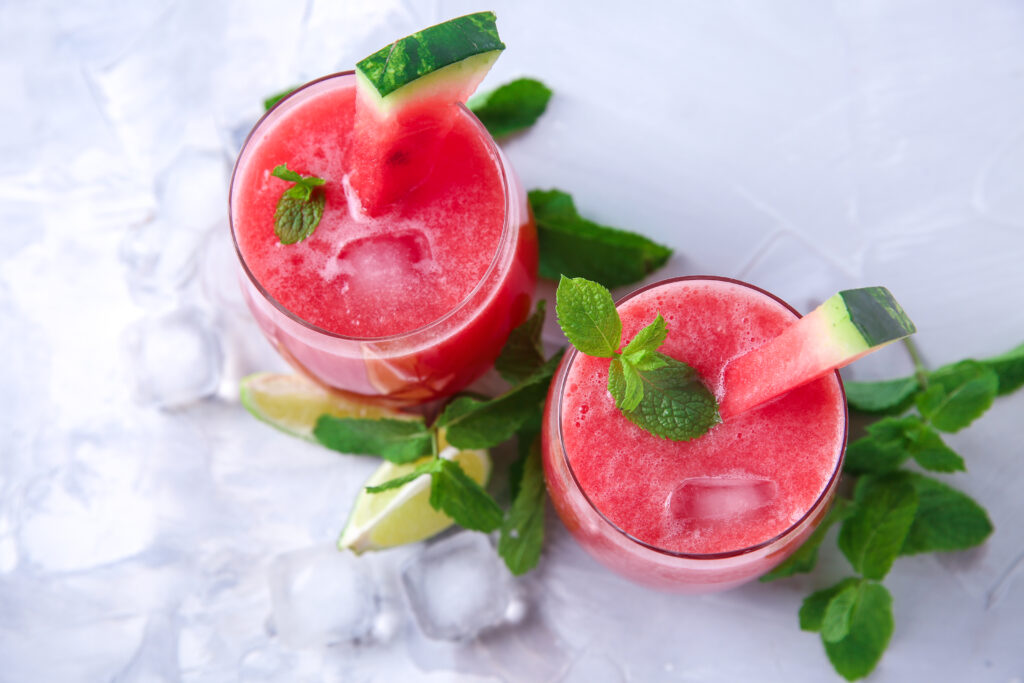 Watermelon Daiquiri with and without alcohol