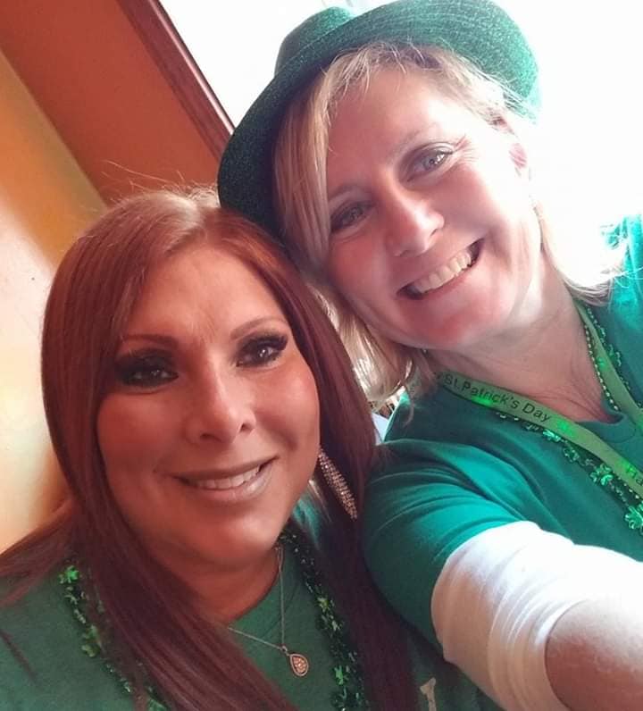 Two Ladies enjoying St. Patrick's Day Cocktails