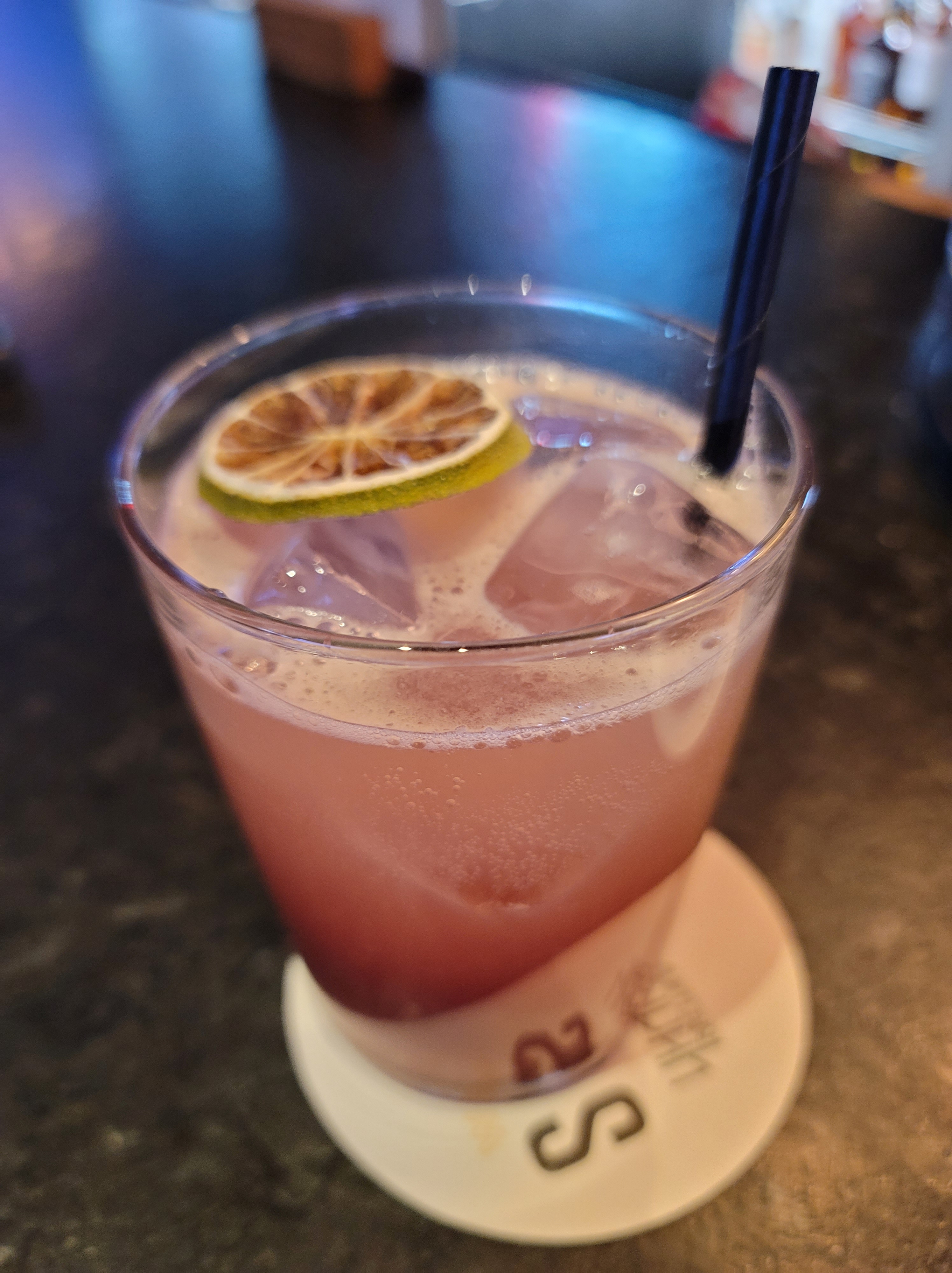 El Diablo Cocktail with a lemon wedge