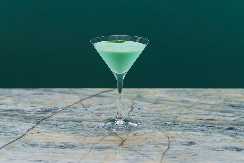 Grasshopper cocktail in a martini glass
