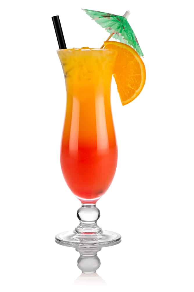 Hurricane Cocktail with an umbrella