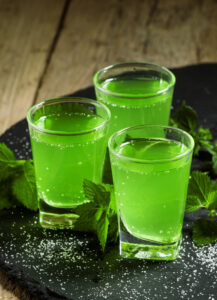 3Liquid Marijuana Cocktails on a black tray