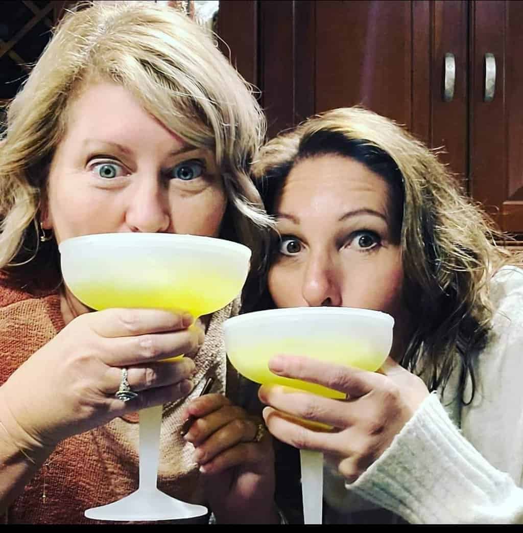 Two Ladies Drinking Margaritas