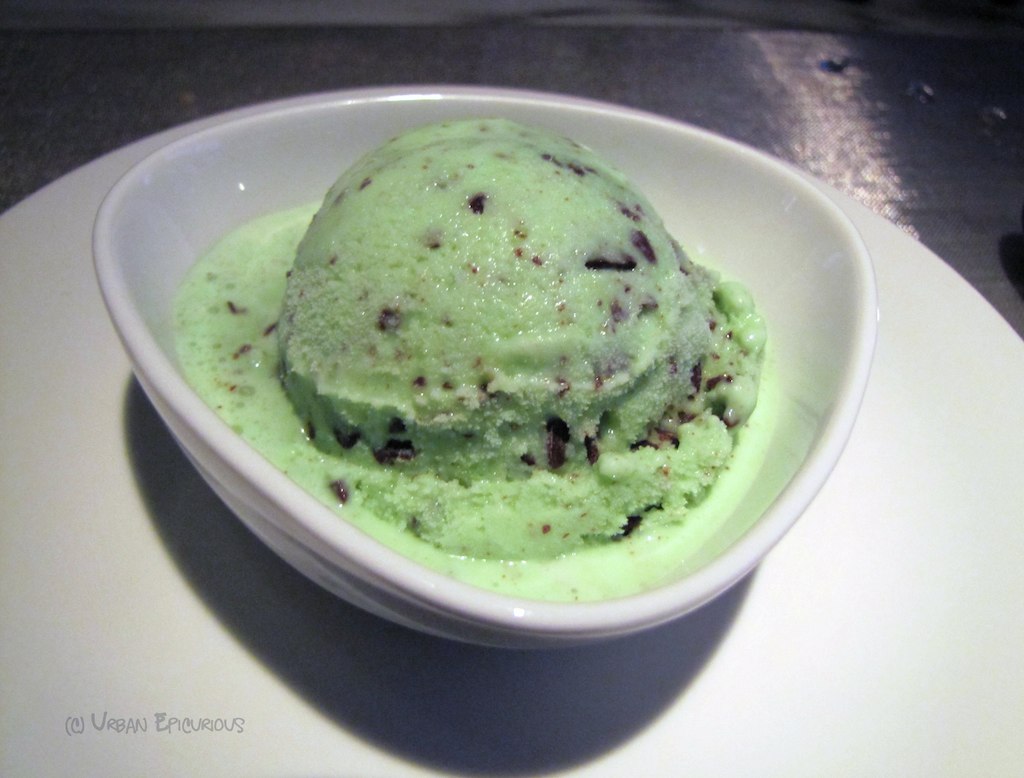 Mint Chocolate Chip Ice Cream in a bowl
