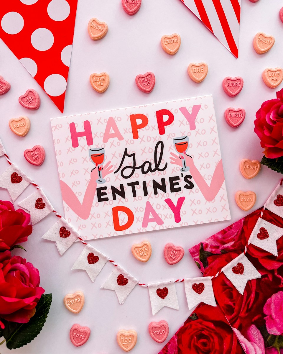 Galentine's Day Napkin with candy hearts
