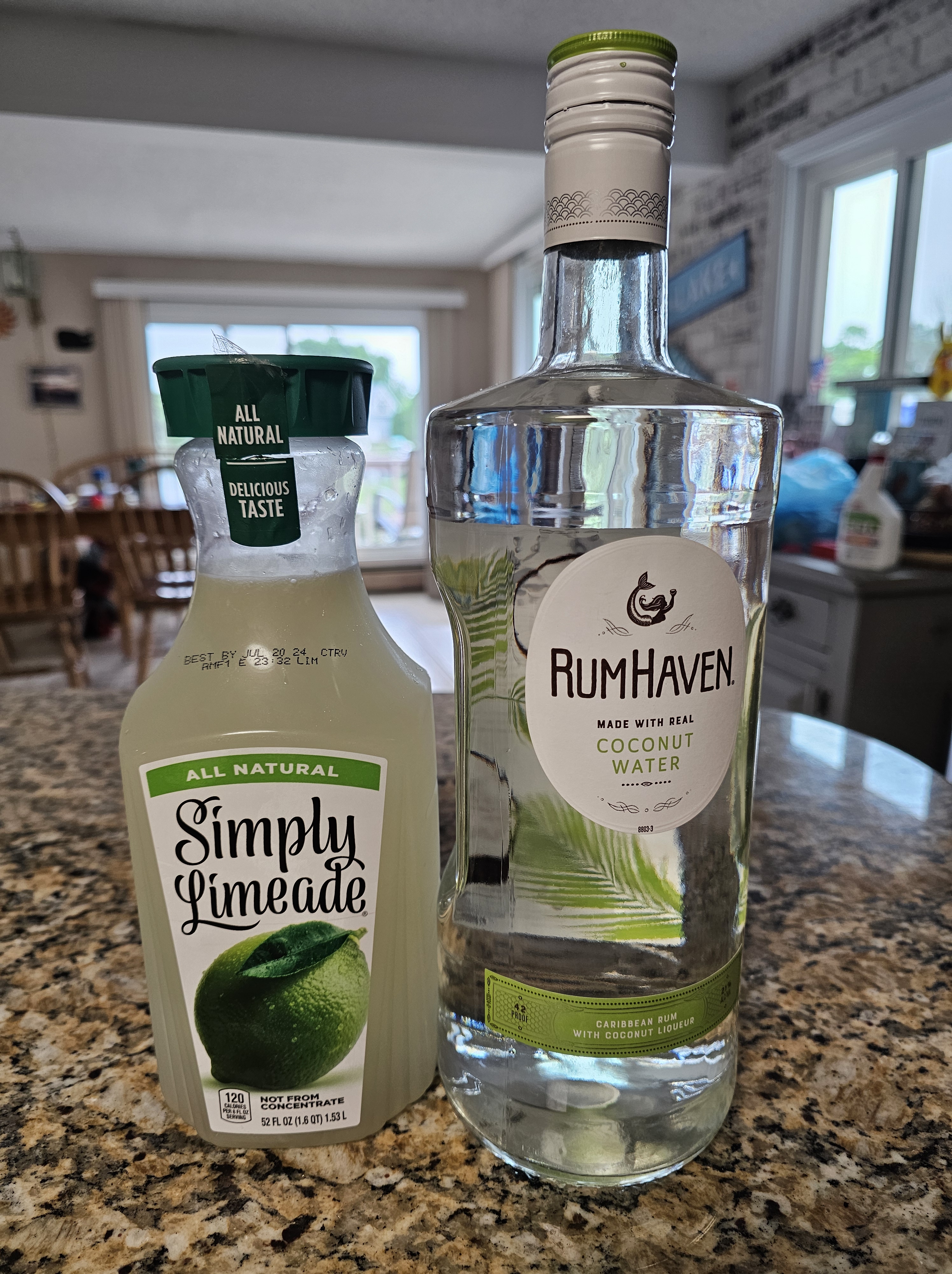 Bottles with Simply Limeade and RumHaven Coconut Rum