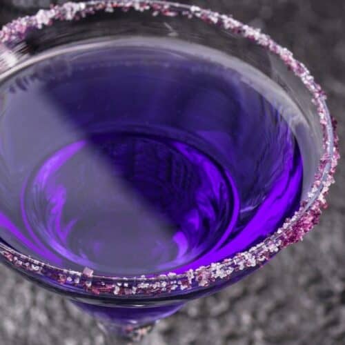 Lavender Margarita with a sugar rim
