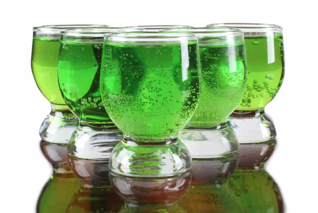 Table with six Mary Jane Punch shots